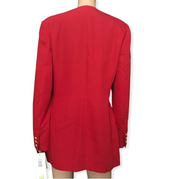 NEW Liz Claiborne Collection Vintage Red Smooth Sailing 3 Button Blazer 10 - Picture 2 of 9